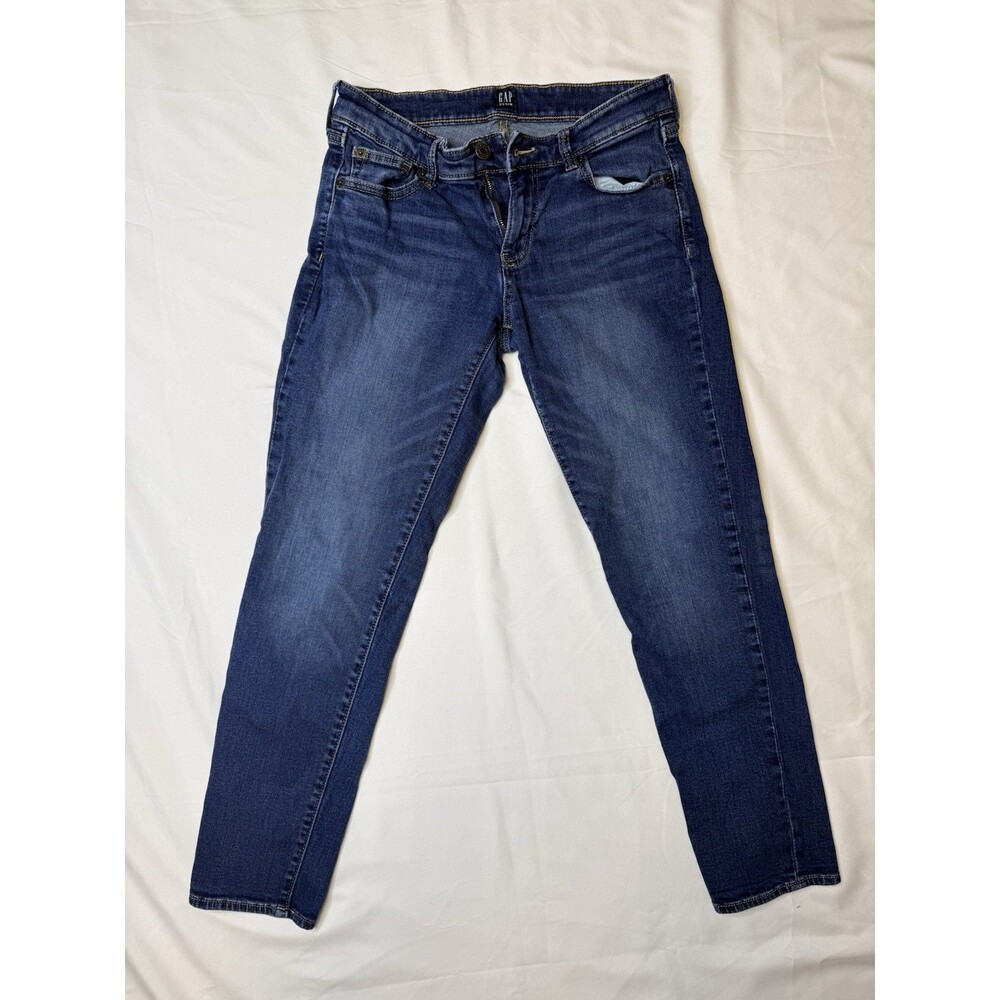 GAP Women’s Girlfriend Dark Wash Slim Fit Stretch Denim Jeans Mid Rise Size 4
